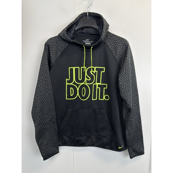 Nike Hoodie Mens‎ Large Black Just Do It JDI Pullover Sweatshirt - Picture 1 of 7